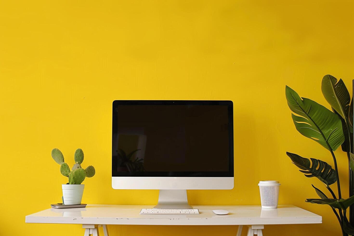 Computer Monitor Mockup Screen with  Aesthetic photo