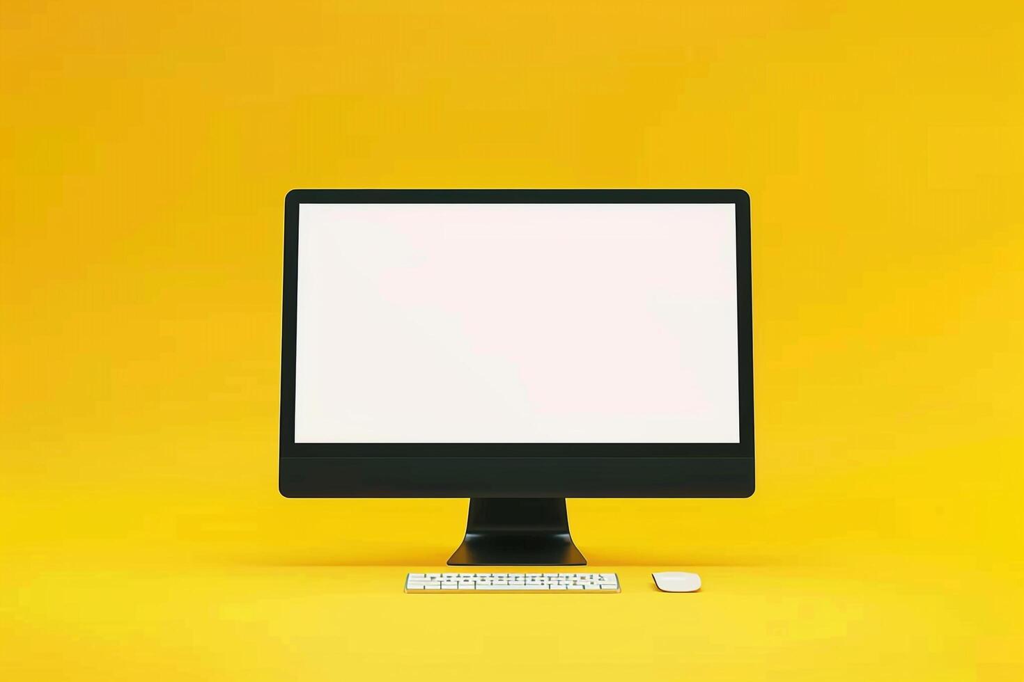 High res Computer Monitor Mockup Screen Tech Background photo