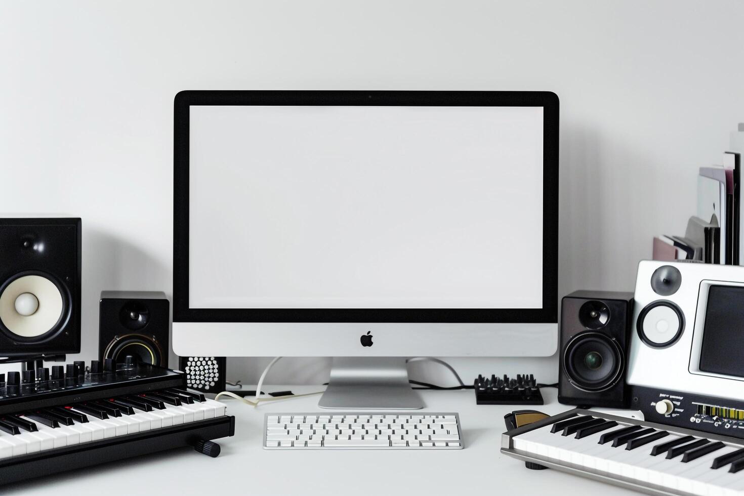 Computer Mockup Background  Tech Desk photo