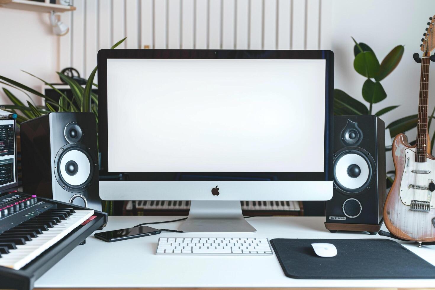 Computer Mockup Background  Tech Desk photo