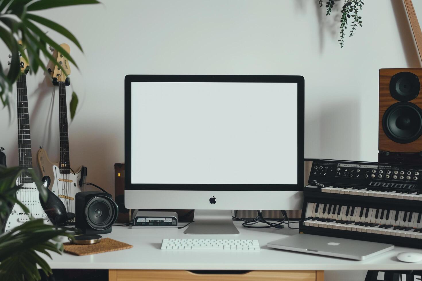Computer Mockup Background  Tech Desk photo