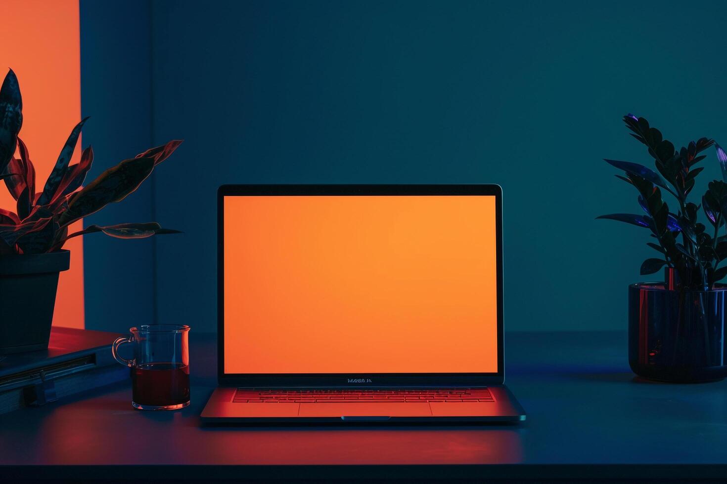 Premium Laptop Mockup with a  Background Perfect for App Displays photo