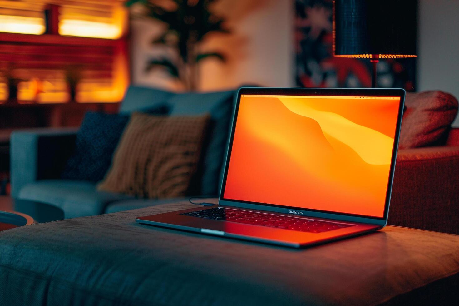 Laptop Mockup with a ist Background Ideal for Business Presentations photo