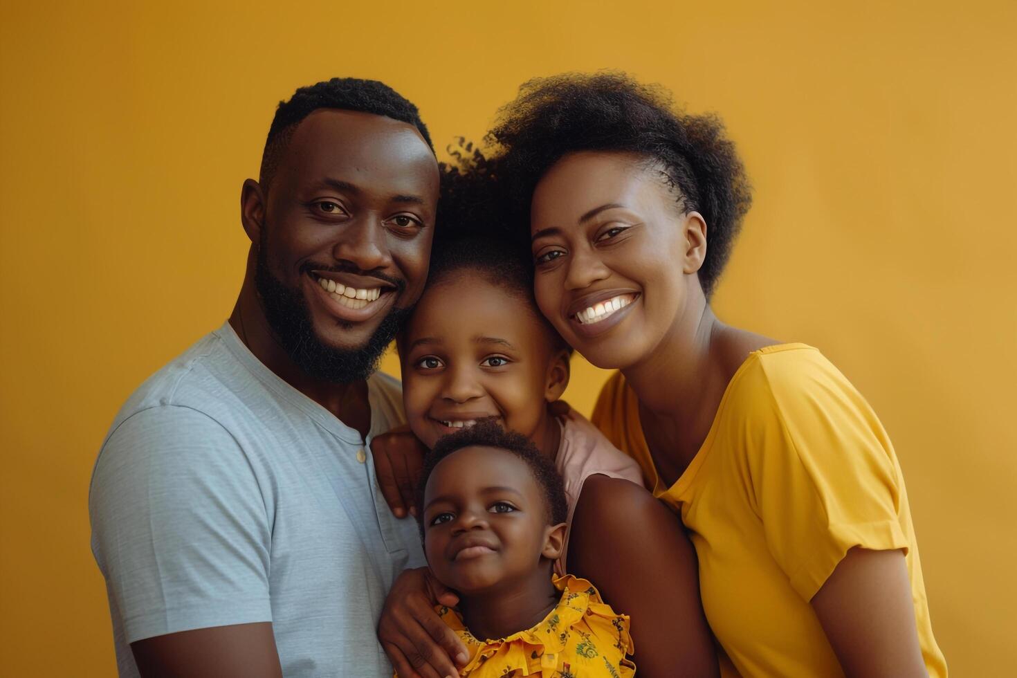 Portrait of a Family Smiling Together in a Relaxed  background photo