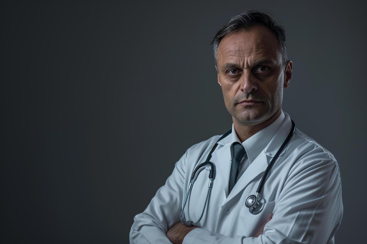 Physician with Serious Expression Background photo