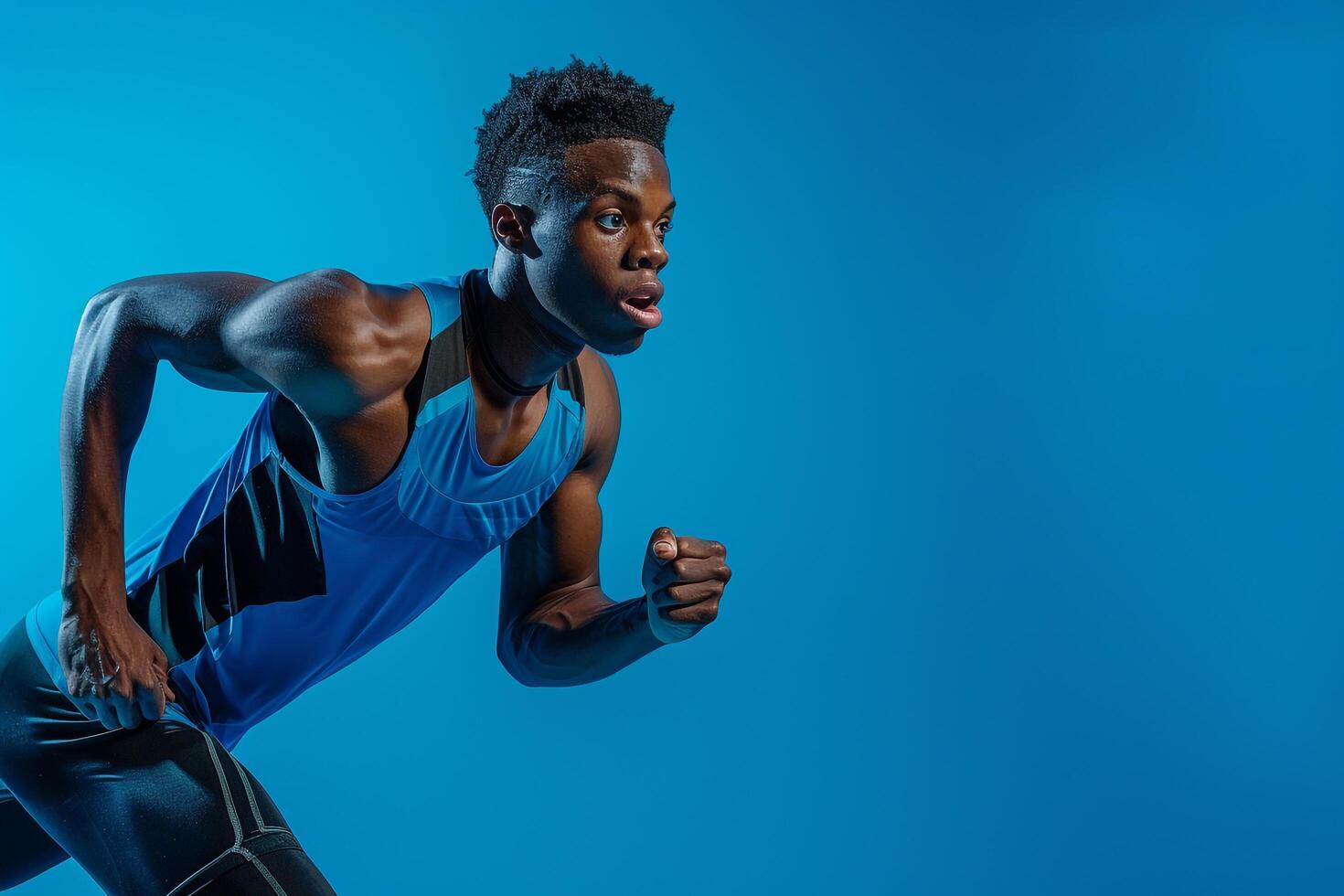 Studio Portrait of Athlete in Action Dynamic and Powerful Sports Performance photo