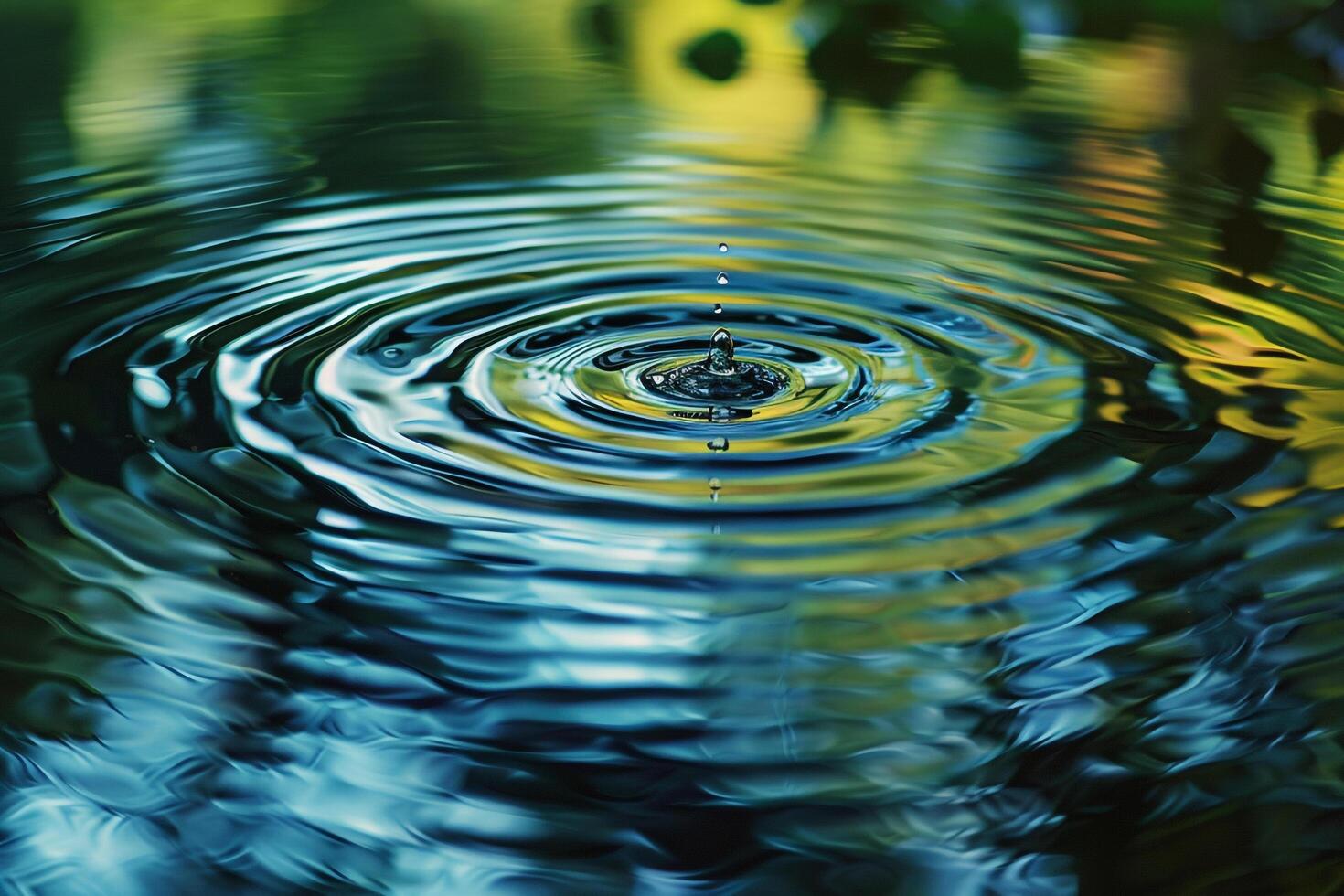 Patterns of Water Ripples on a Calm Pond Tranquil and Natural Water Reflection photo