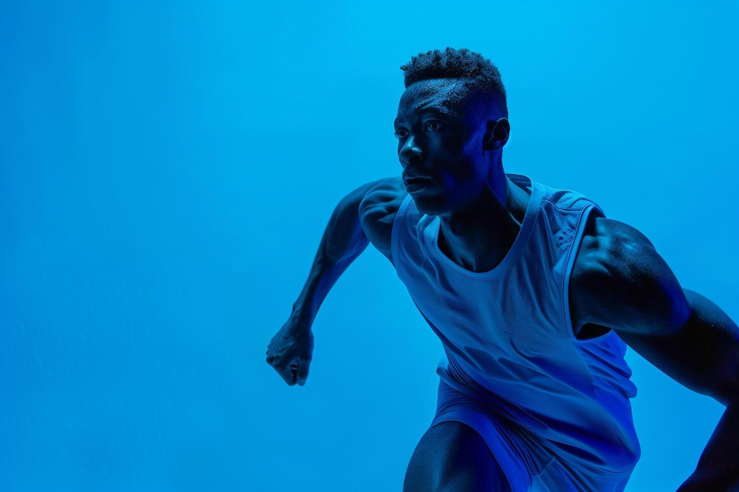 Studio Portrait of Athlete in Action Dynamic and Powerful Performance photo