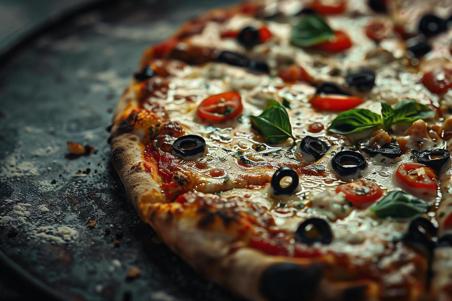 Pizza Toppings Food Background with B and Fresh Ingredients photo