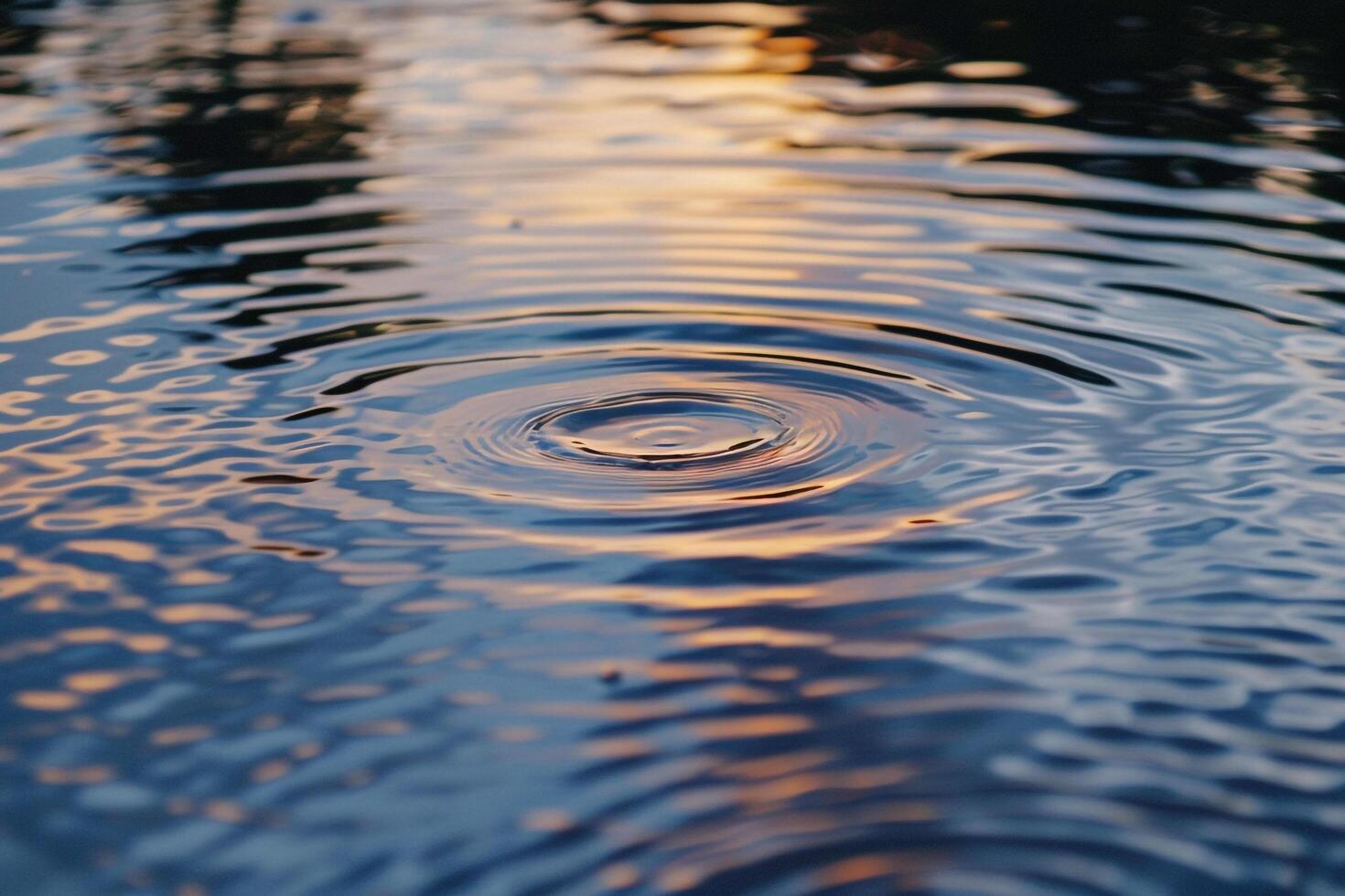 Patterns of Water Ripples on a Calm Pond with Reflective and Tranquil Surface photo