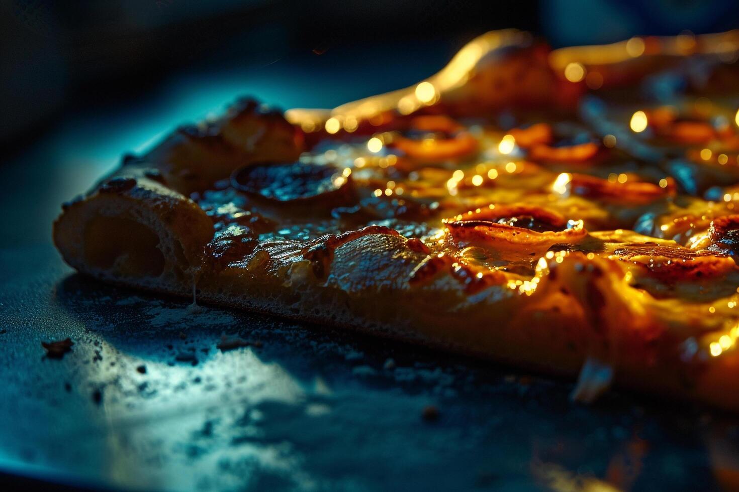 Pizza Food Background with Shadows and Delicious Texture photo