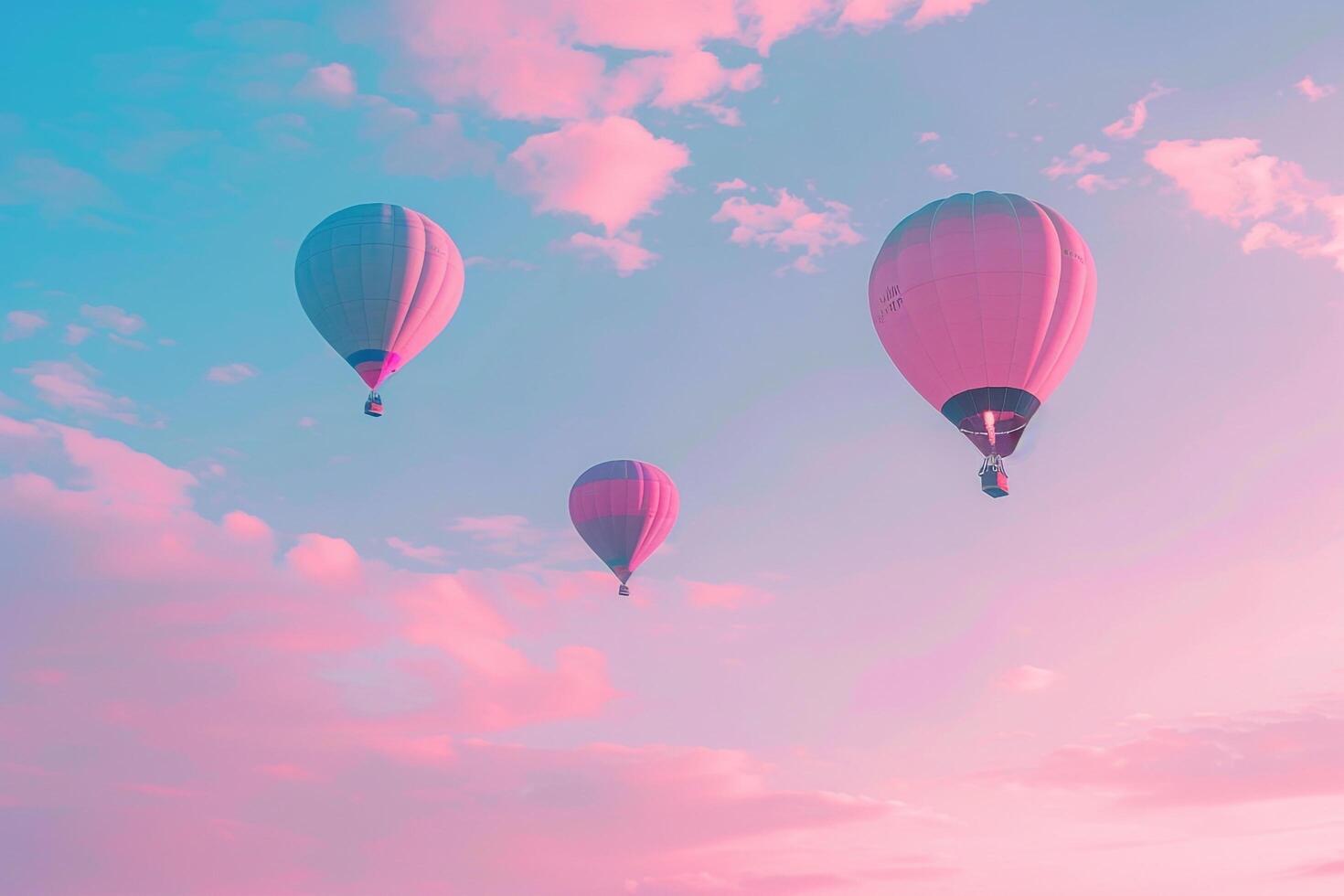 ful Hot Air Balloons Drifting Through Sunrise Sky Background photo