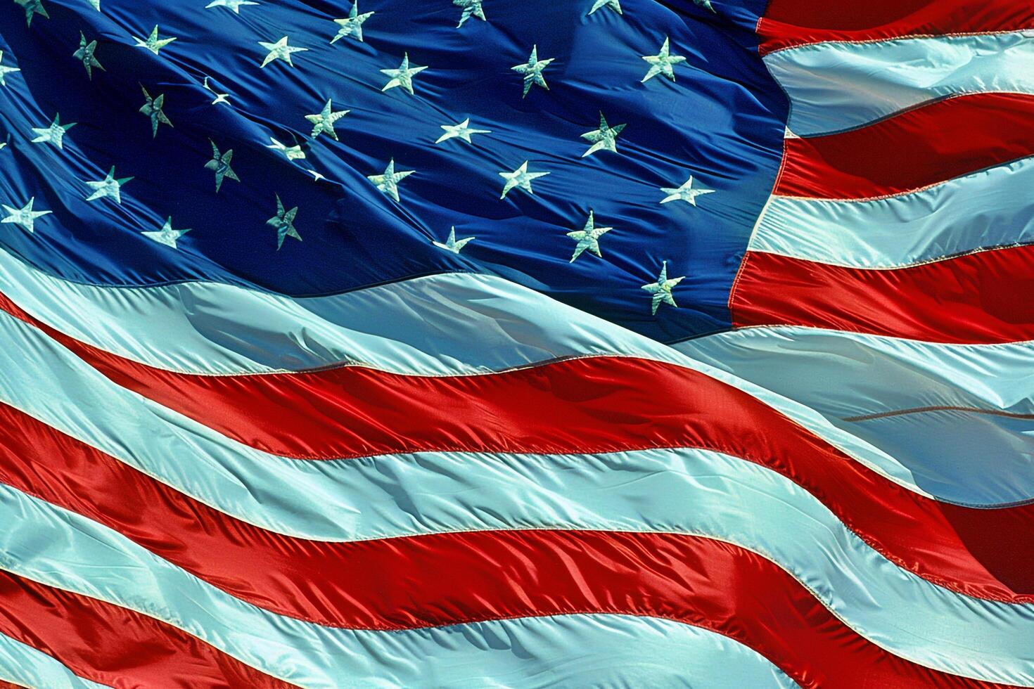 American flag with dynamic angles and enhanced visual effects for a striking patriotic representation background photo