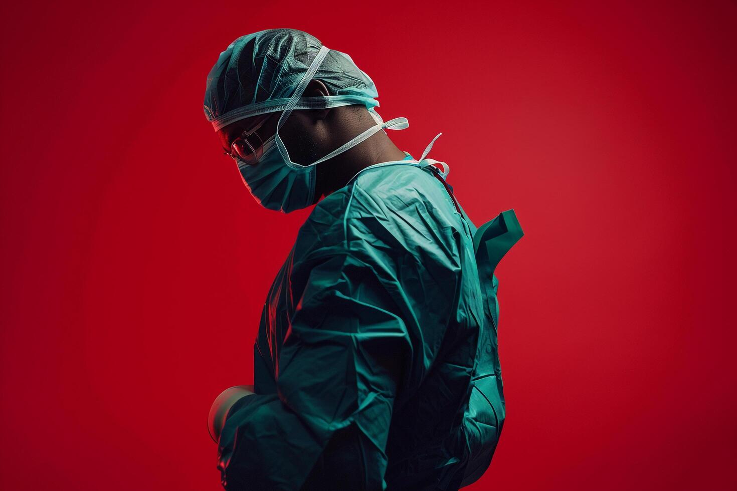 Surgeon in action with a  on precision and expertise during complex surgical operations in a clinical photo