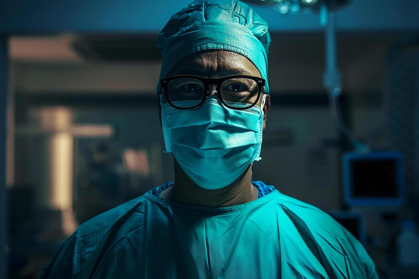 Surgeon in Scrubs and Mask Operating Room photo