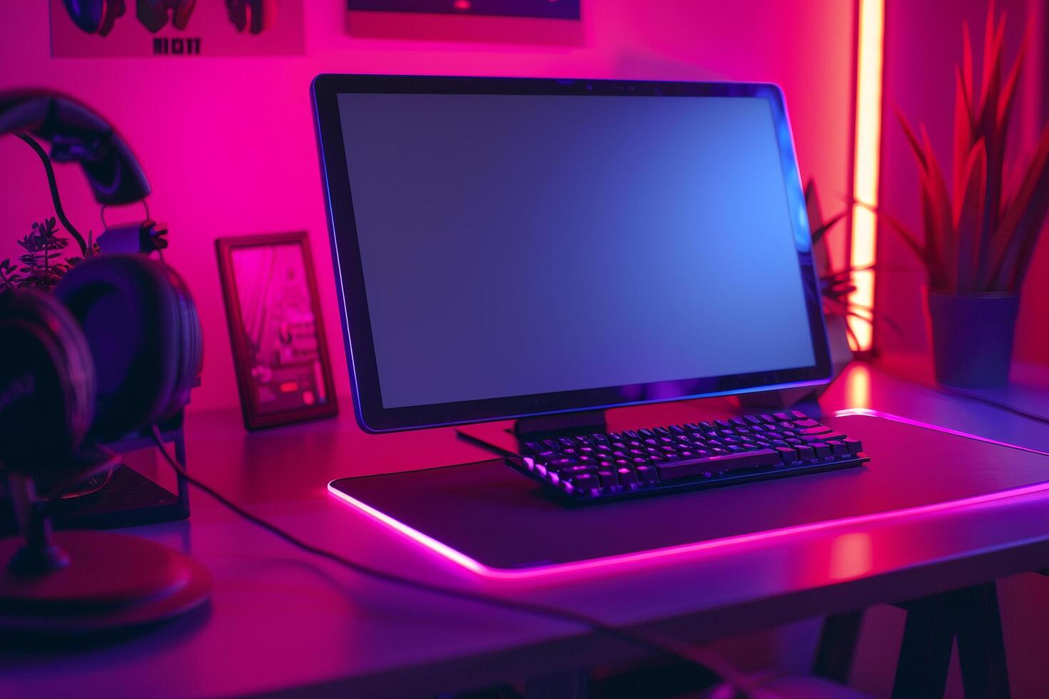 Gaming Tablet Mockup   Tech Background photo