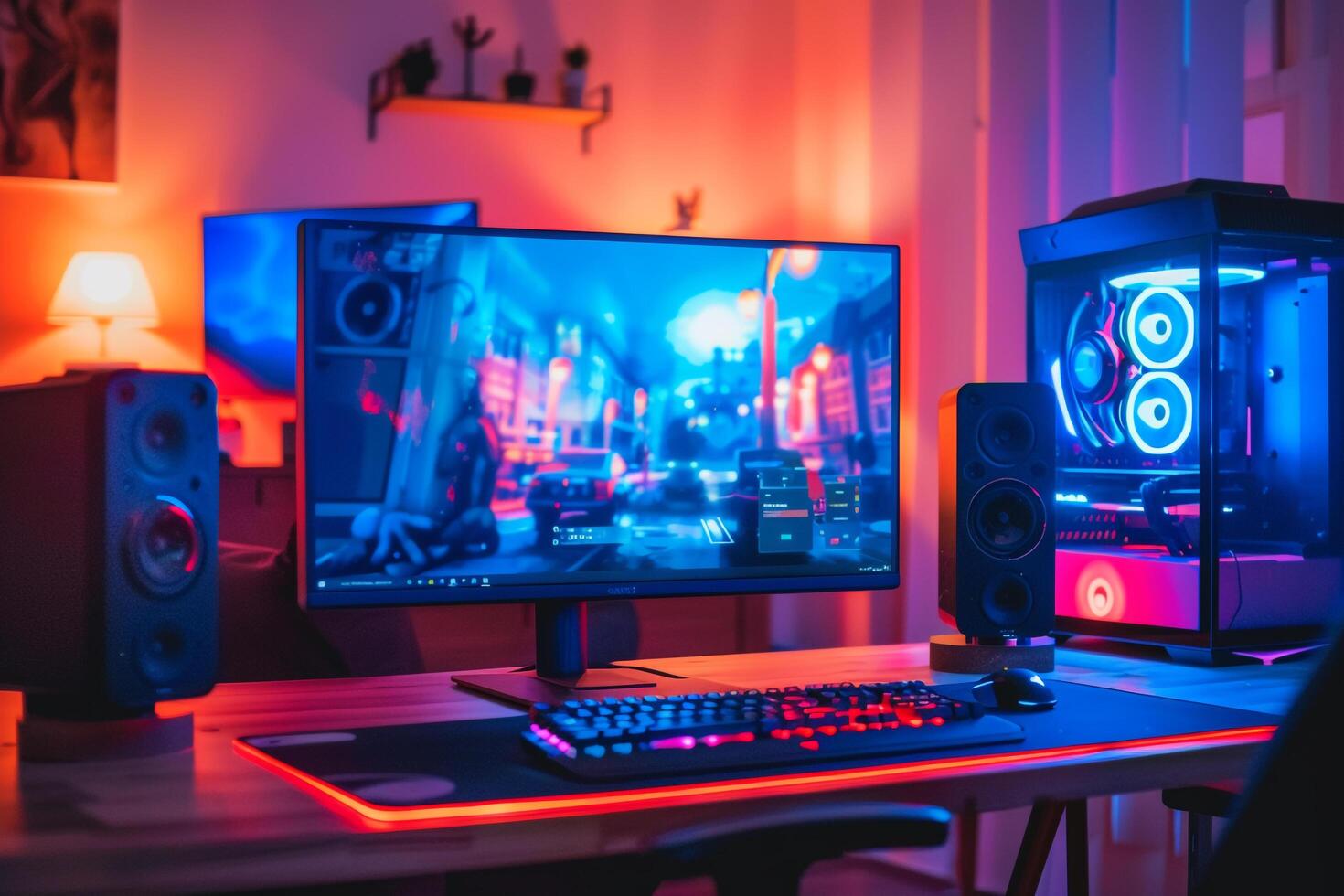 Gaming Desktop Computer Mockup  High Tech Visuals photo