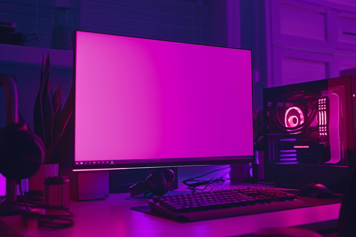 Gaming Desktop Computer Mockup  Tech Setup photo