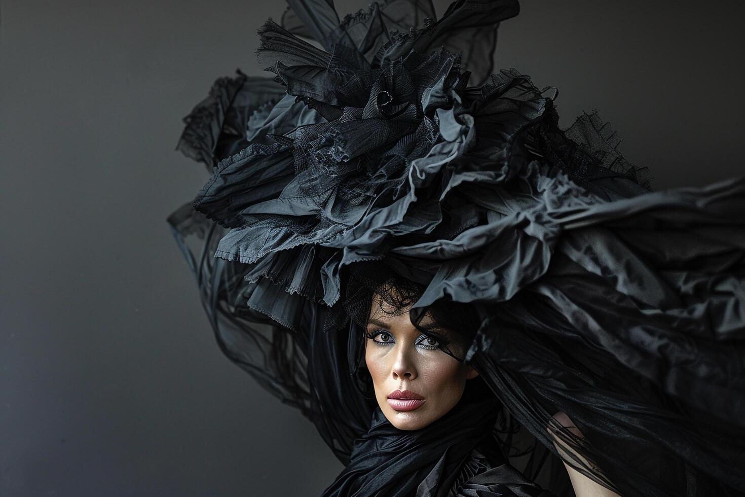 Model in Avant Garde Fashion showcasing a sophisticated and avant garde look photo