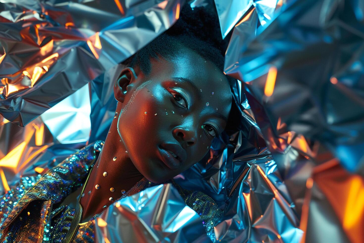 Model in Avant Garde Fashion with a stunning and avant garde fashion look photo