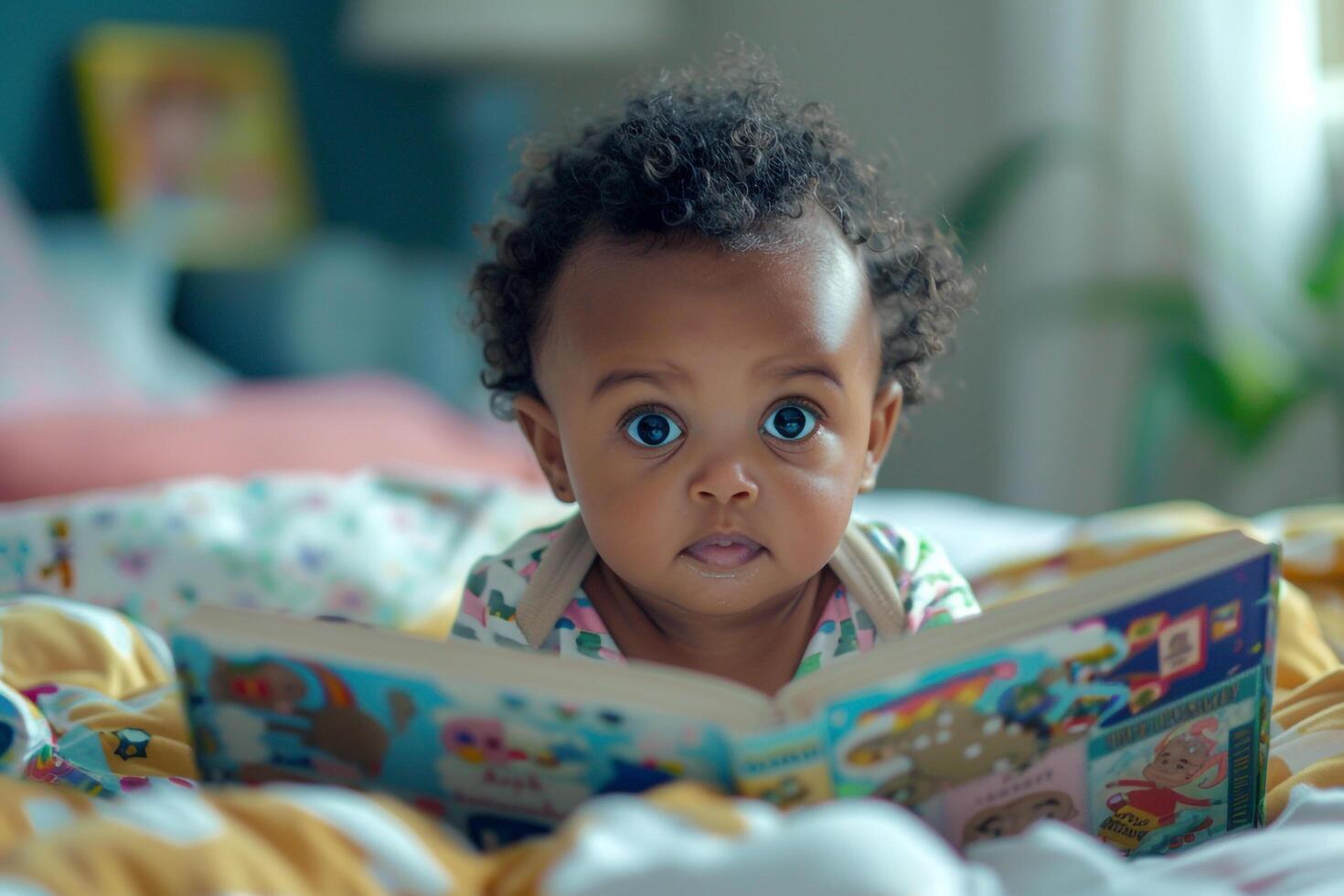 Baby Reading Board Books Educational and Fun Background photo