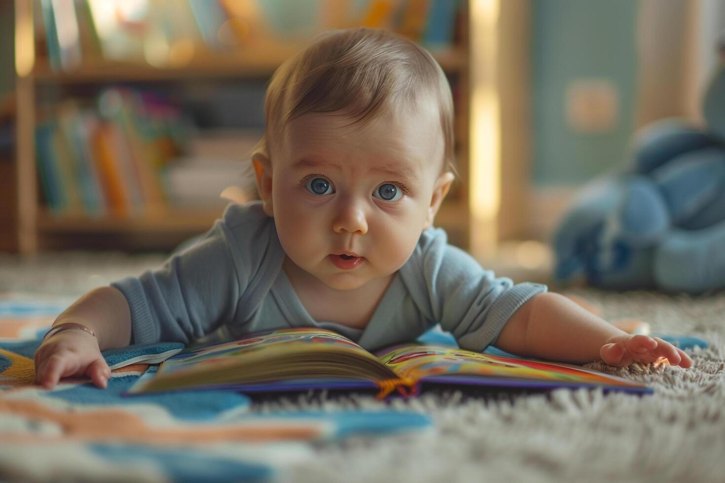 Baby Reading Board Books Fun and Interactive Background photo