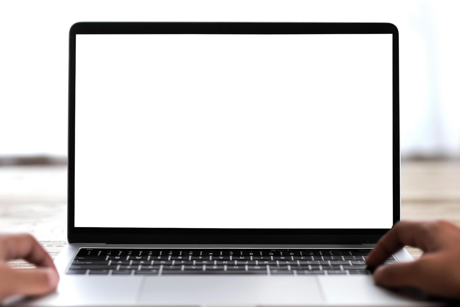 Student Laptop Mockup Open to  Screen for Online Studies  Background photo