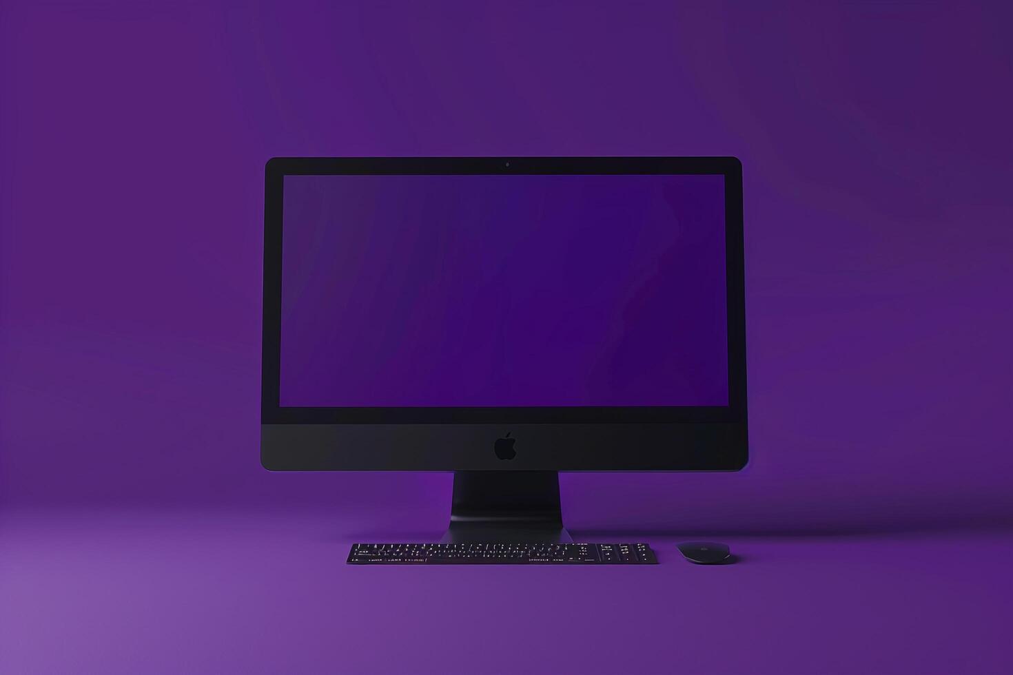 computer monitor mockup with a crisp design on a professional background photo