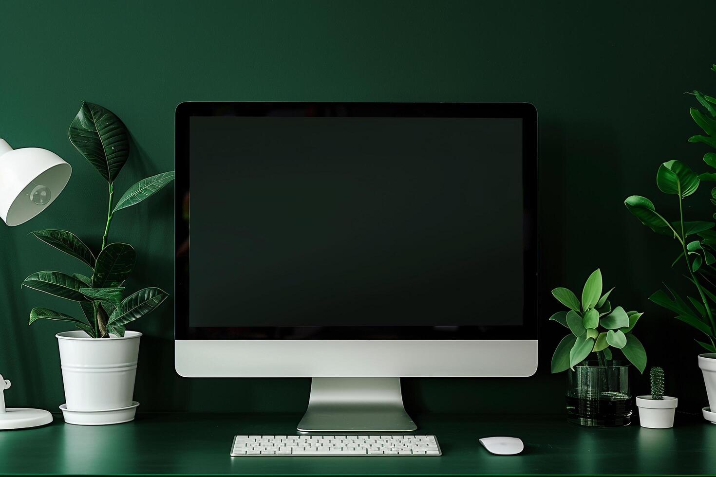 Innovative computer monitor mockup with a sharp  look on a professional background photo
