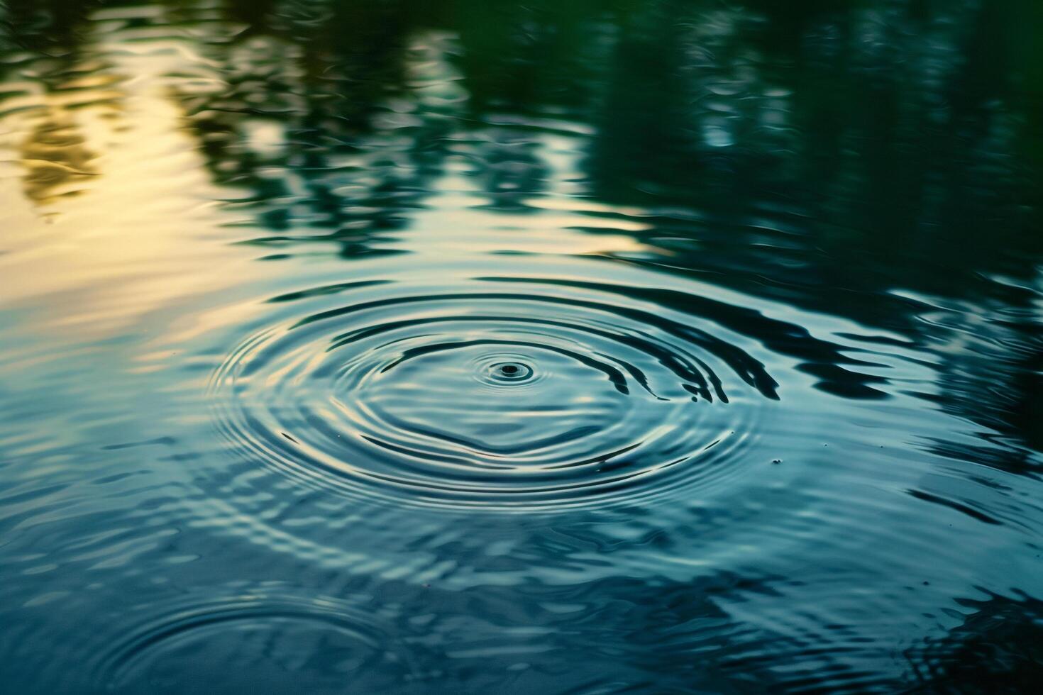 Patterns of water ripples on a calm pond with a serene background photo