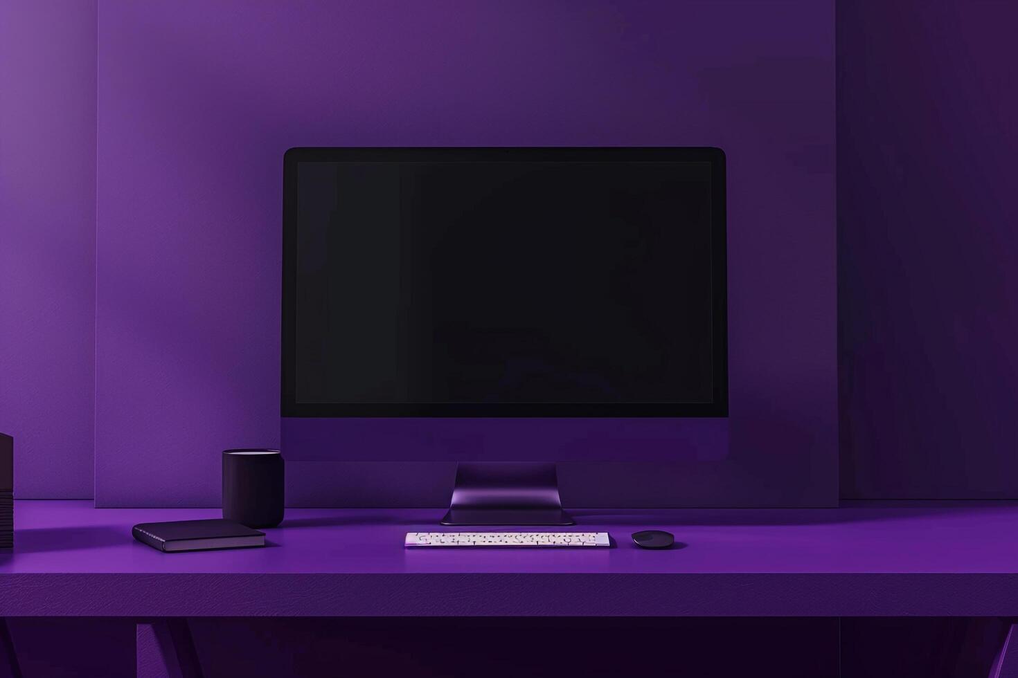 computer monitor mockup with a professional design on a background photo