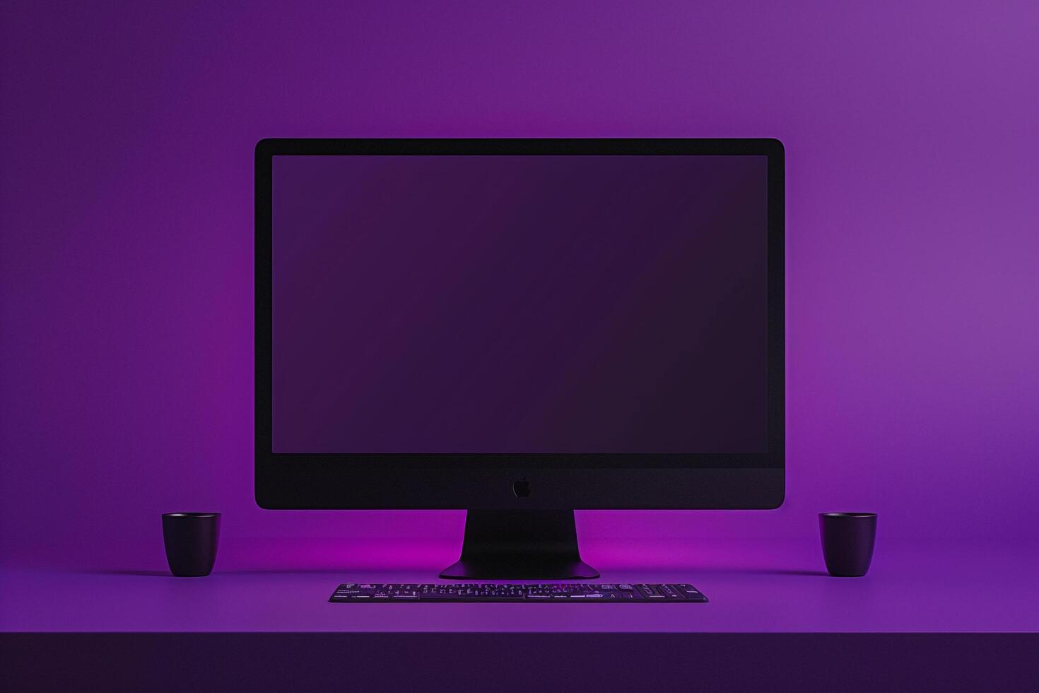 computer monitor mockup featuring a high tech design on a professional background photo