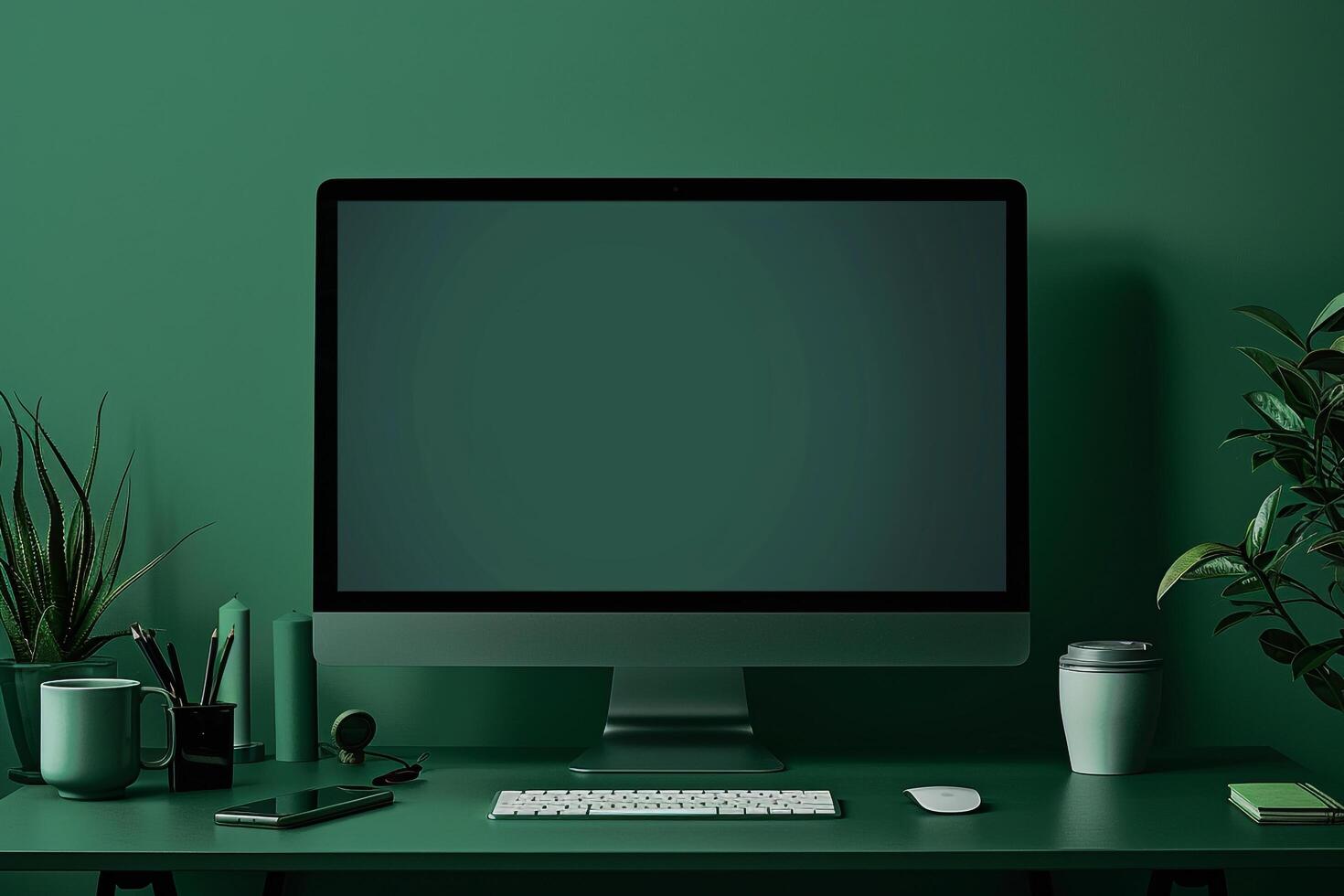 computer monitor mockup featuring a  design photo