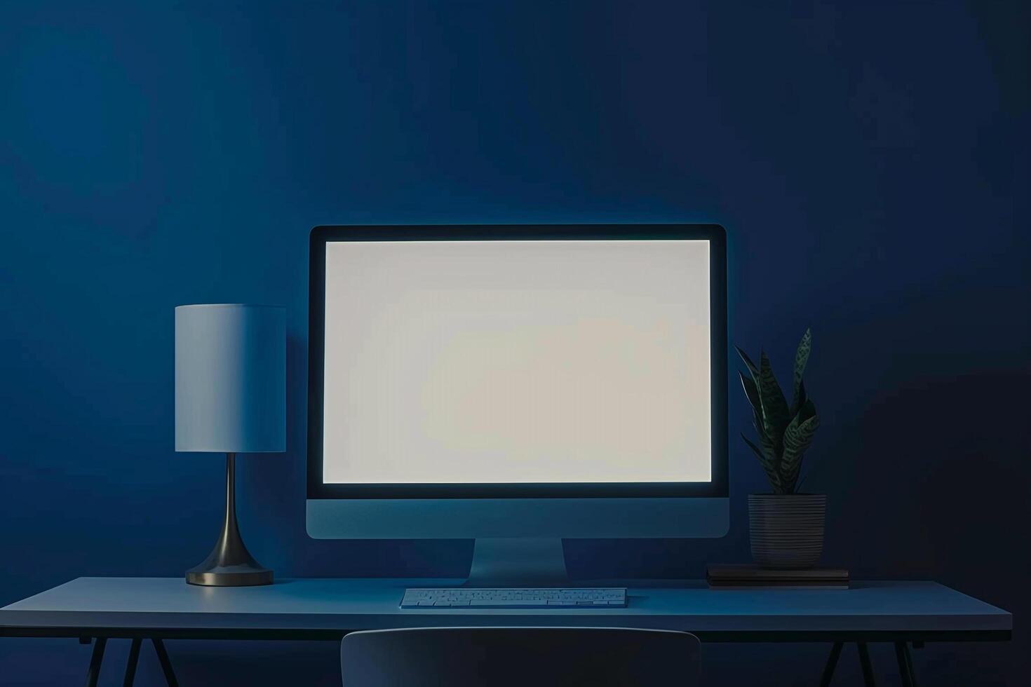 Professional computer monitor mockup with a highresolution display on a background photo