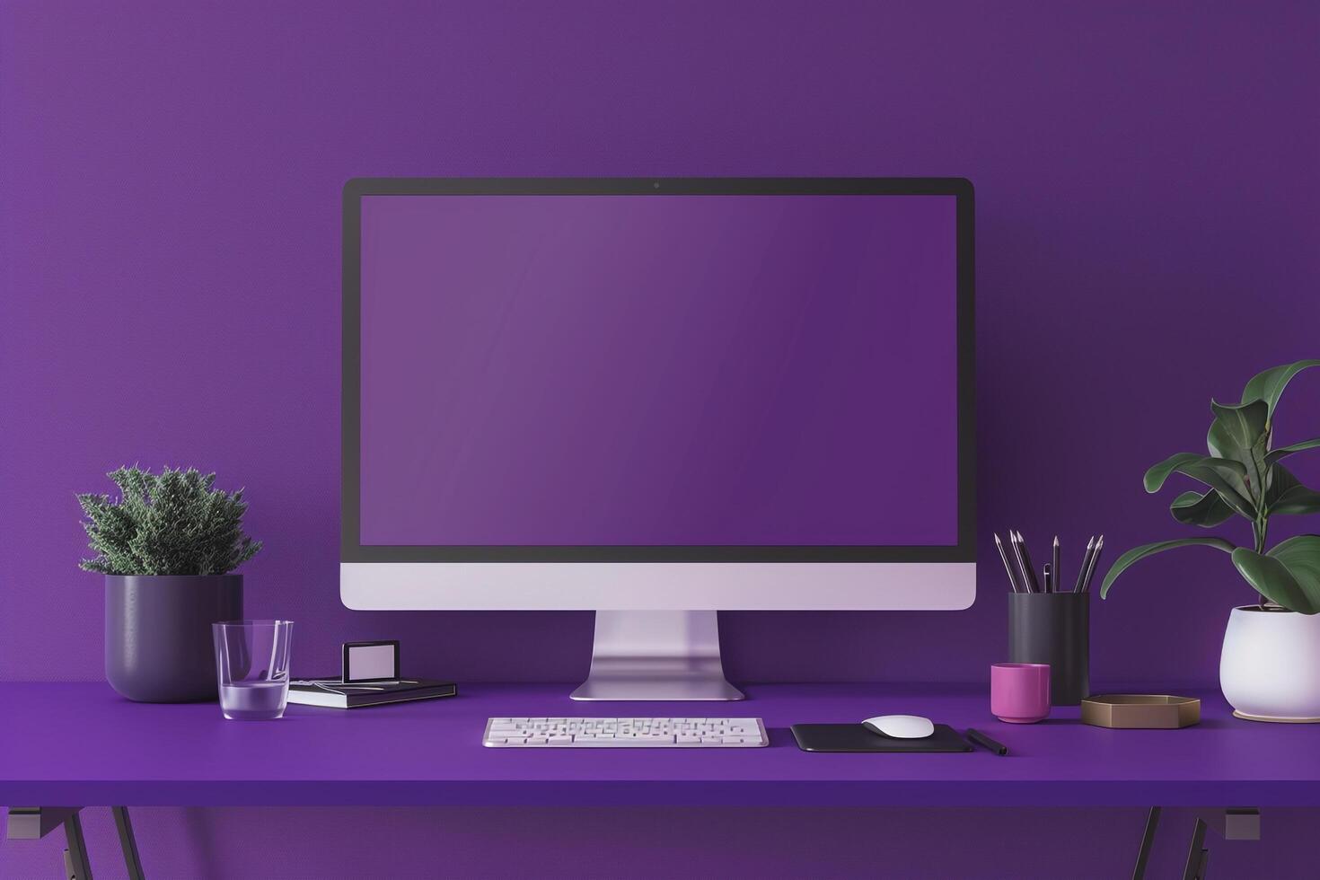 computer monitor mockup with an  design photo