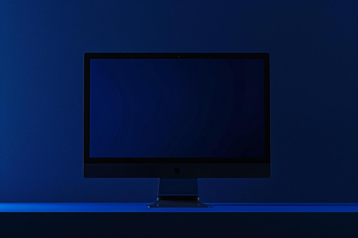 Stylish computer monitor mockup featuring a hightech design on a contemporary  background photo