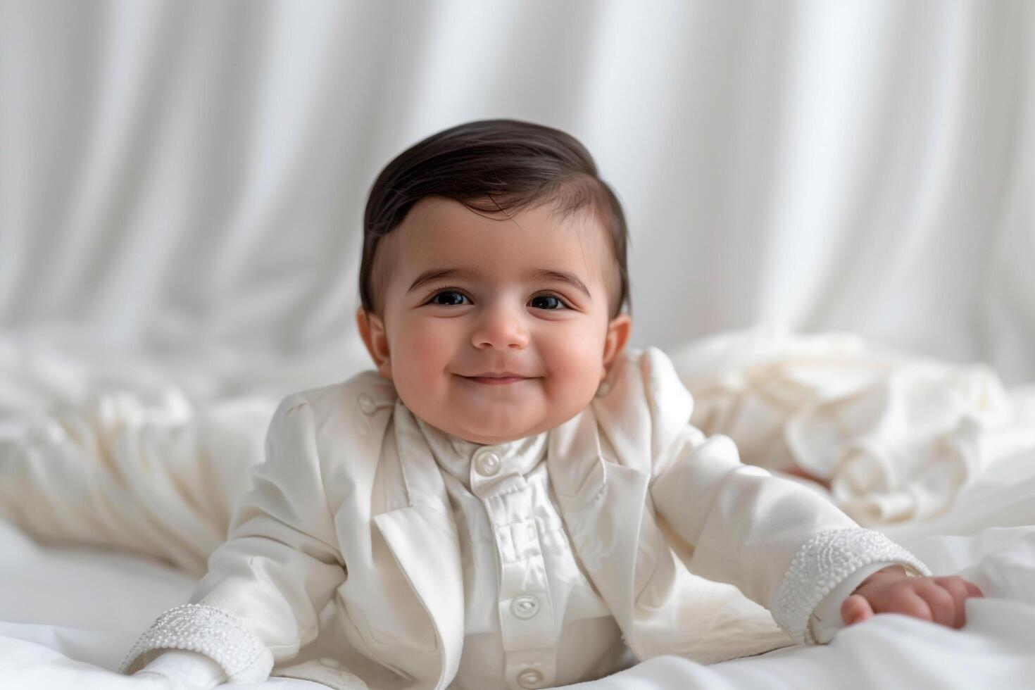 Baby in formal attire with a classic and sophisticated look photo