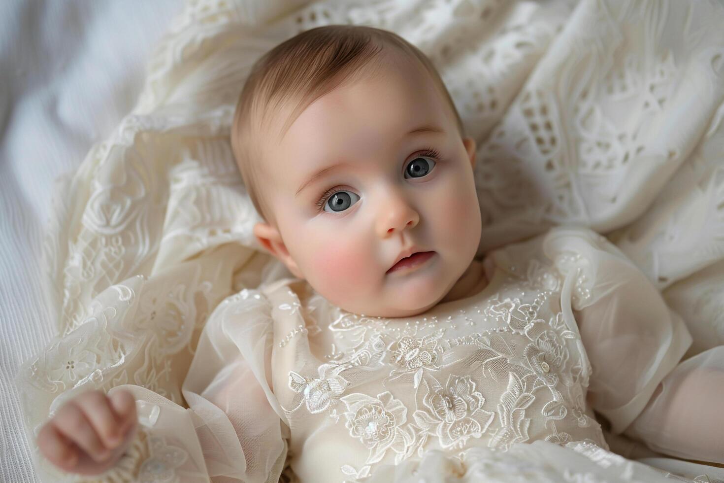 Baby in a formal dress with a sophisticated and stylish appearance photo