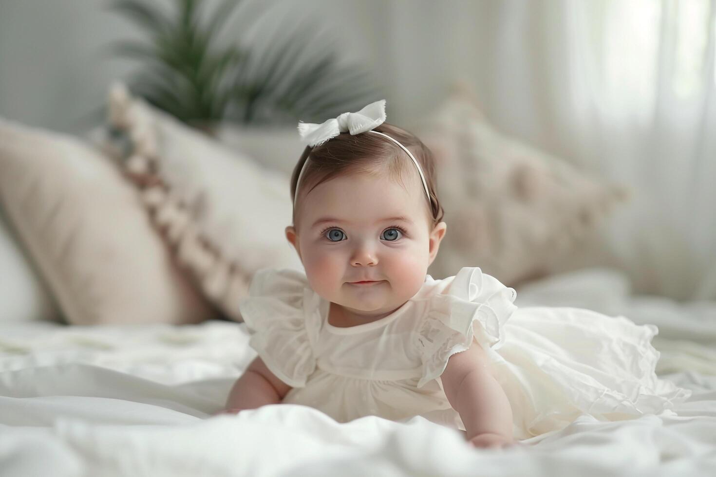 Baby dressed in a tutu dress with a cute and playful appearance photo
