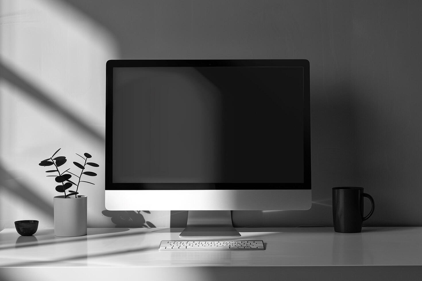 Computer Monitor Mockup for Professional Use Background photo