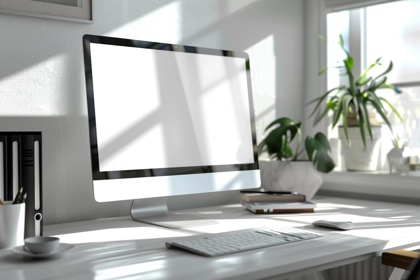 Digital Computer Monitor Mockup with  Background photo