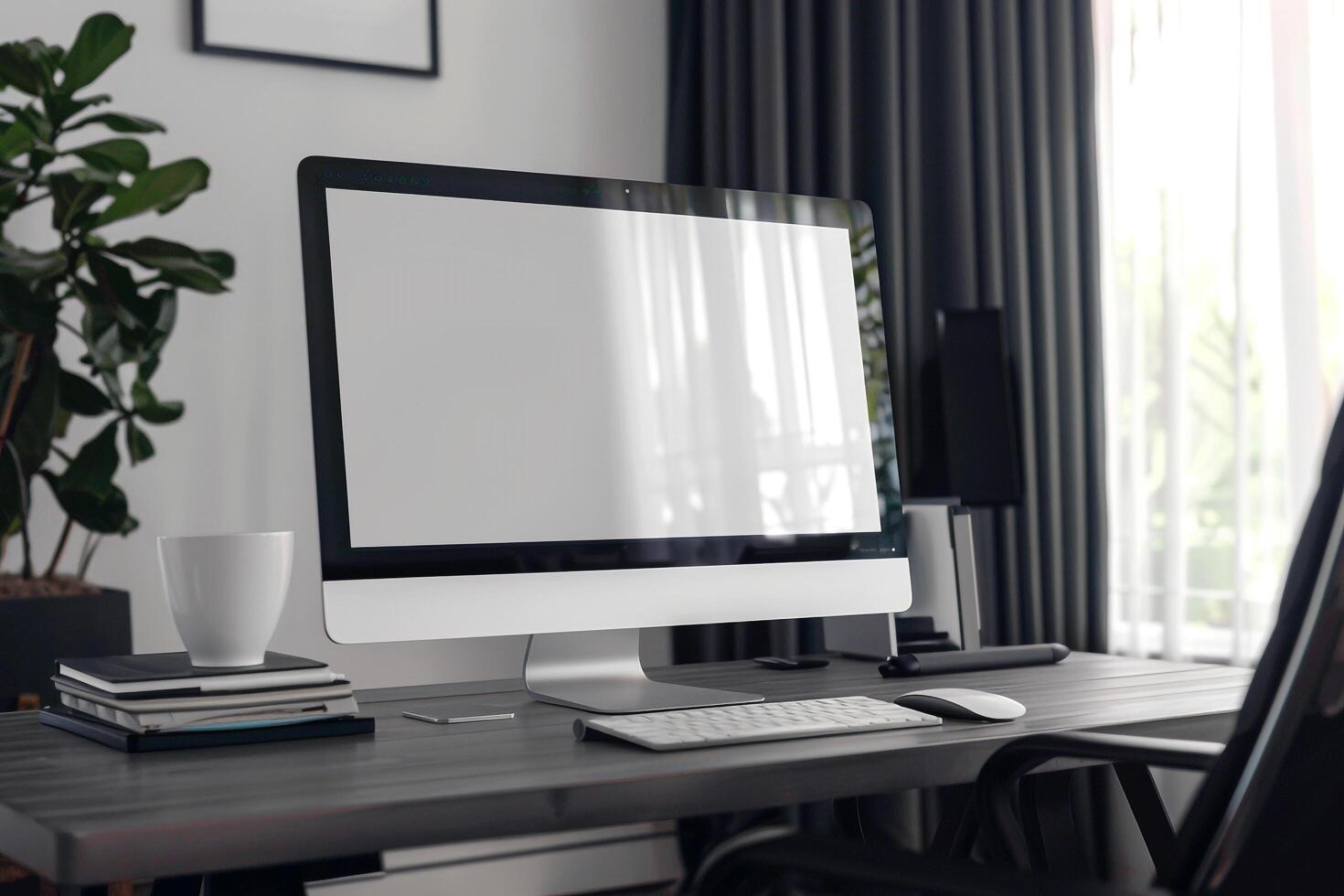 Digital Computer Monitor Mockup with Interactive Display Background photo