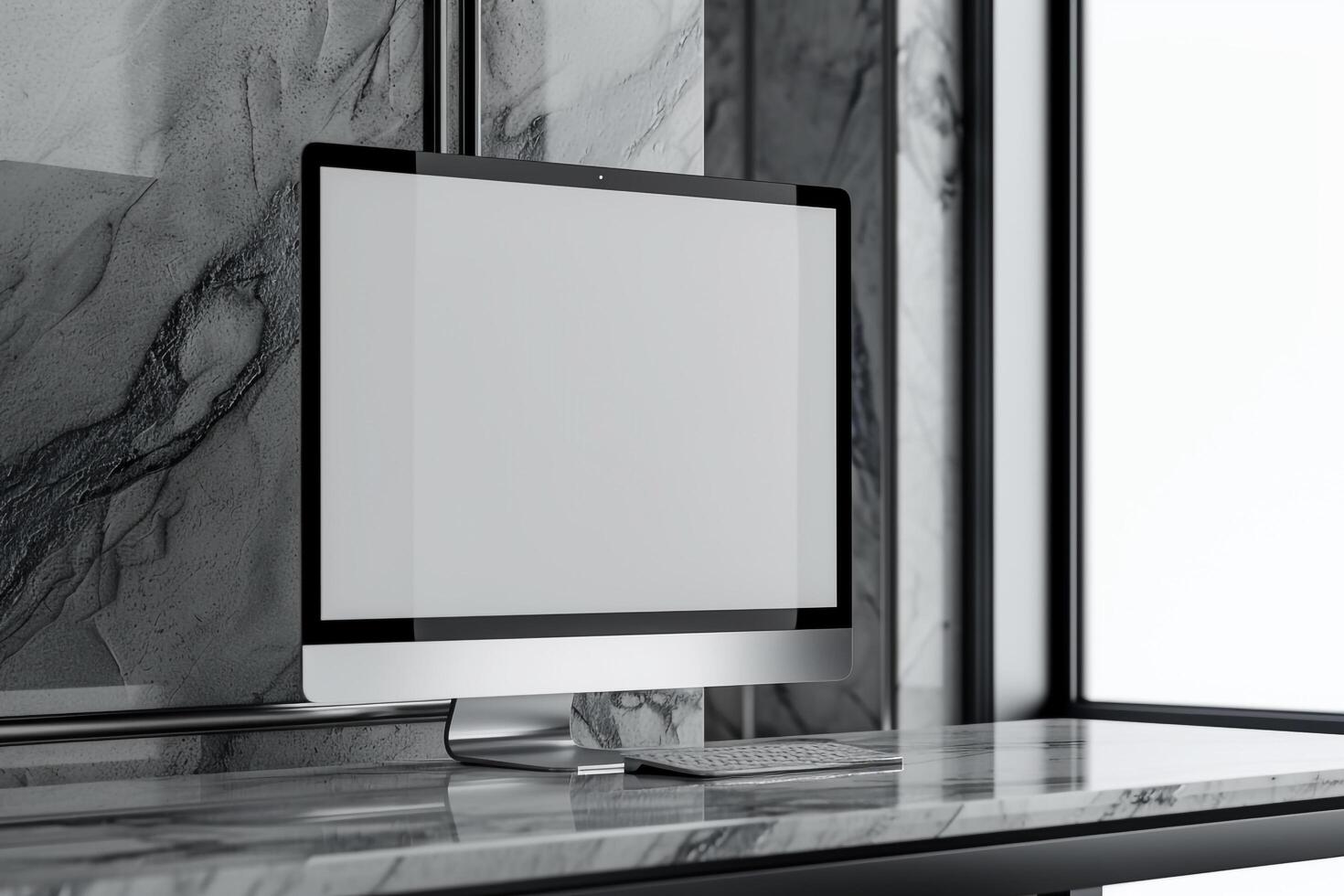 Advanced Computer Monitor Mockup with  Design Background photo
