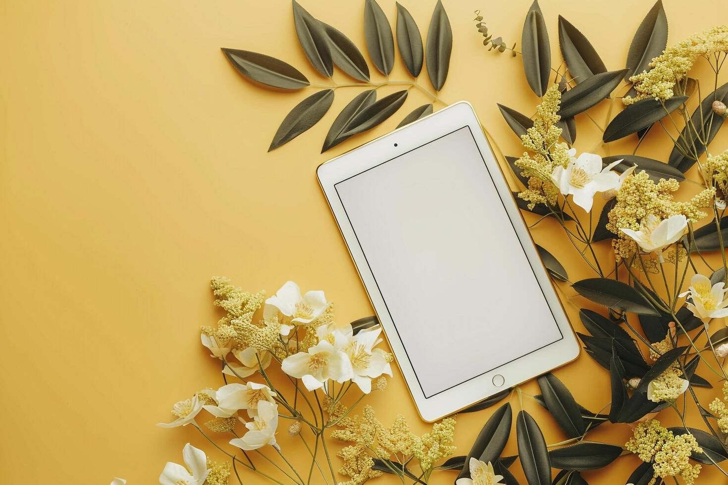 Gstudio Tablet Screen Mockup with  Background photo