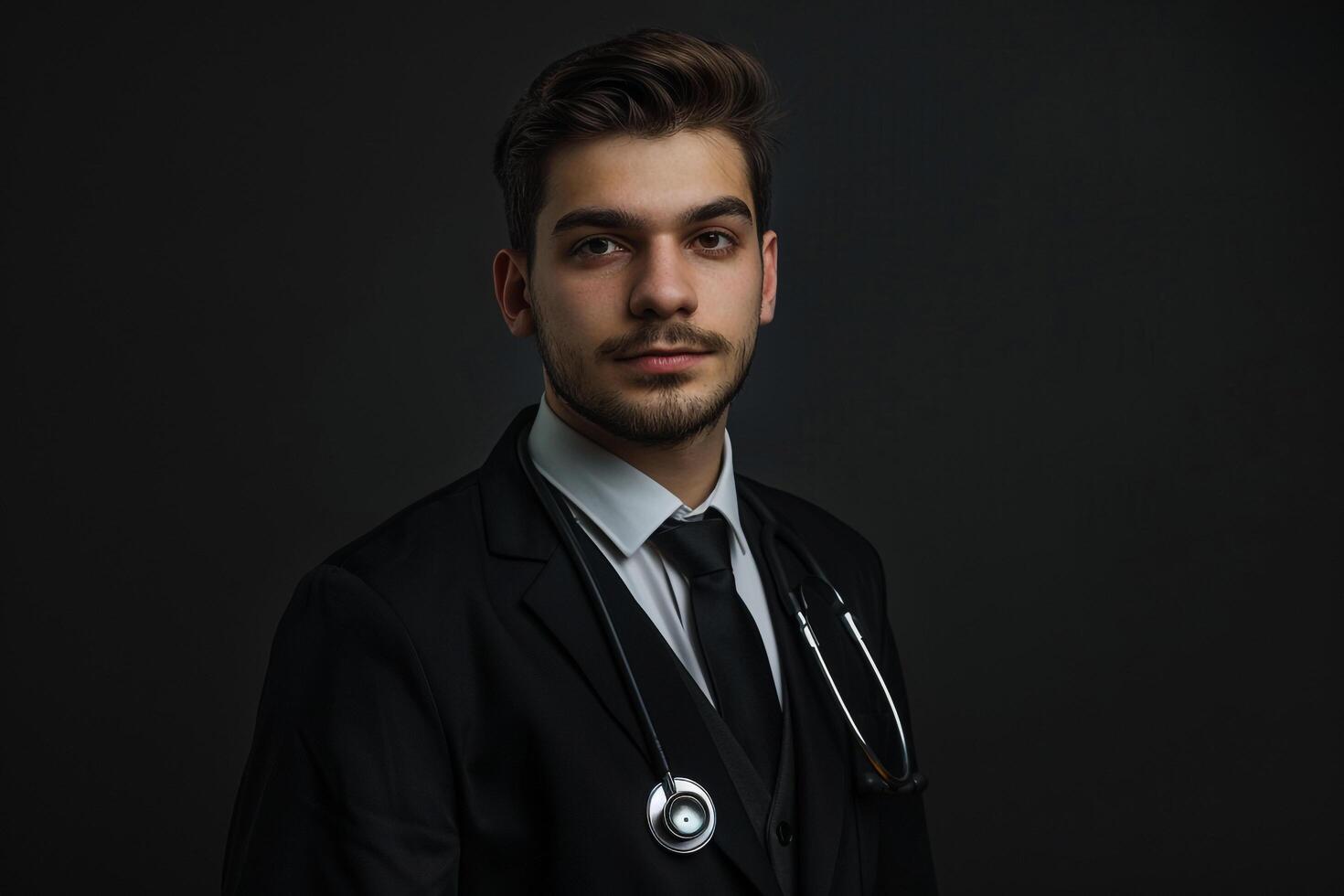 Doctor in Formal Attire with Stethoscope in  Healthcare Background photo