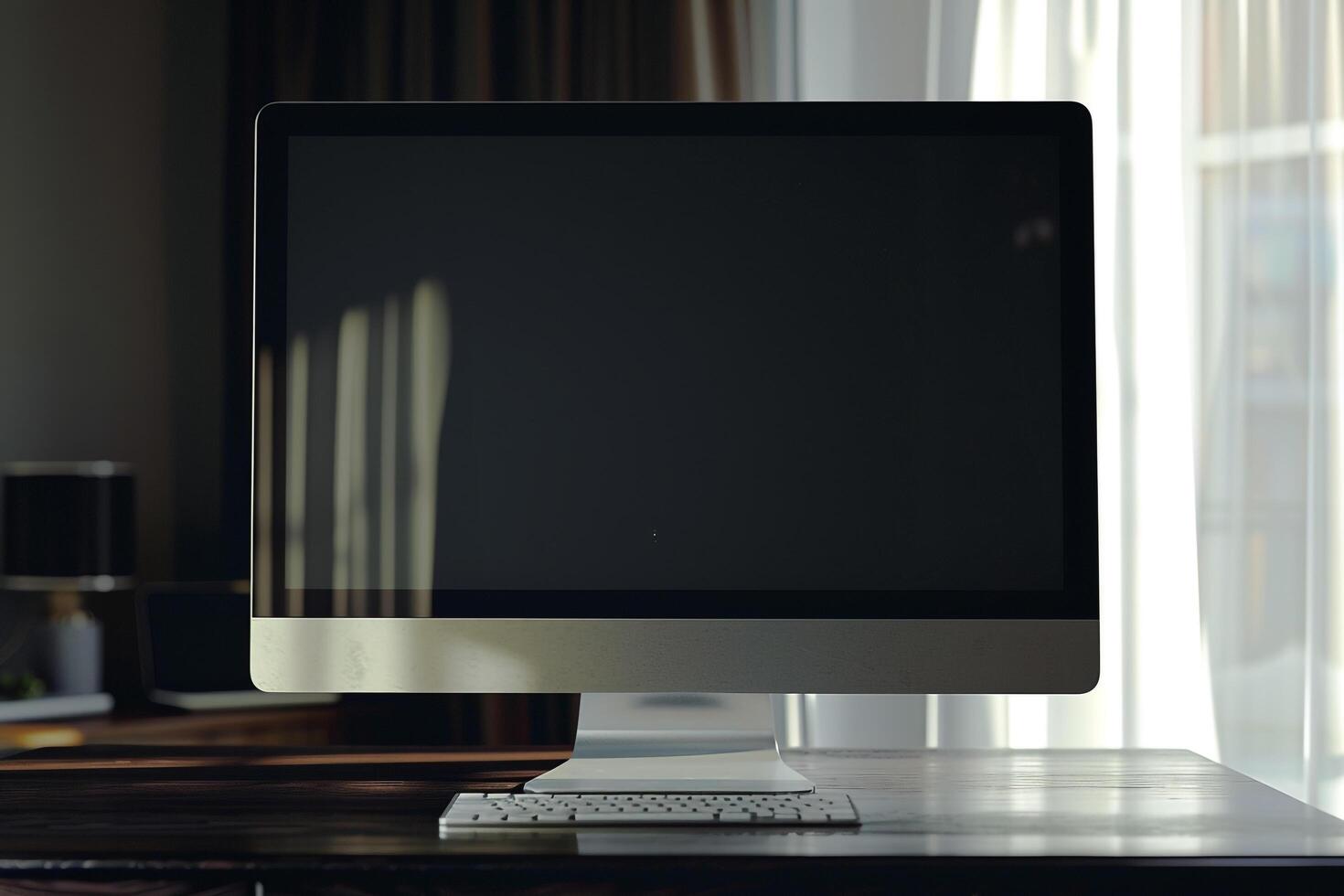 Executive Desktop Computer Mockup with   Office photo