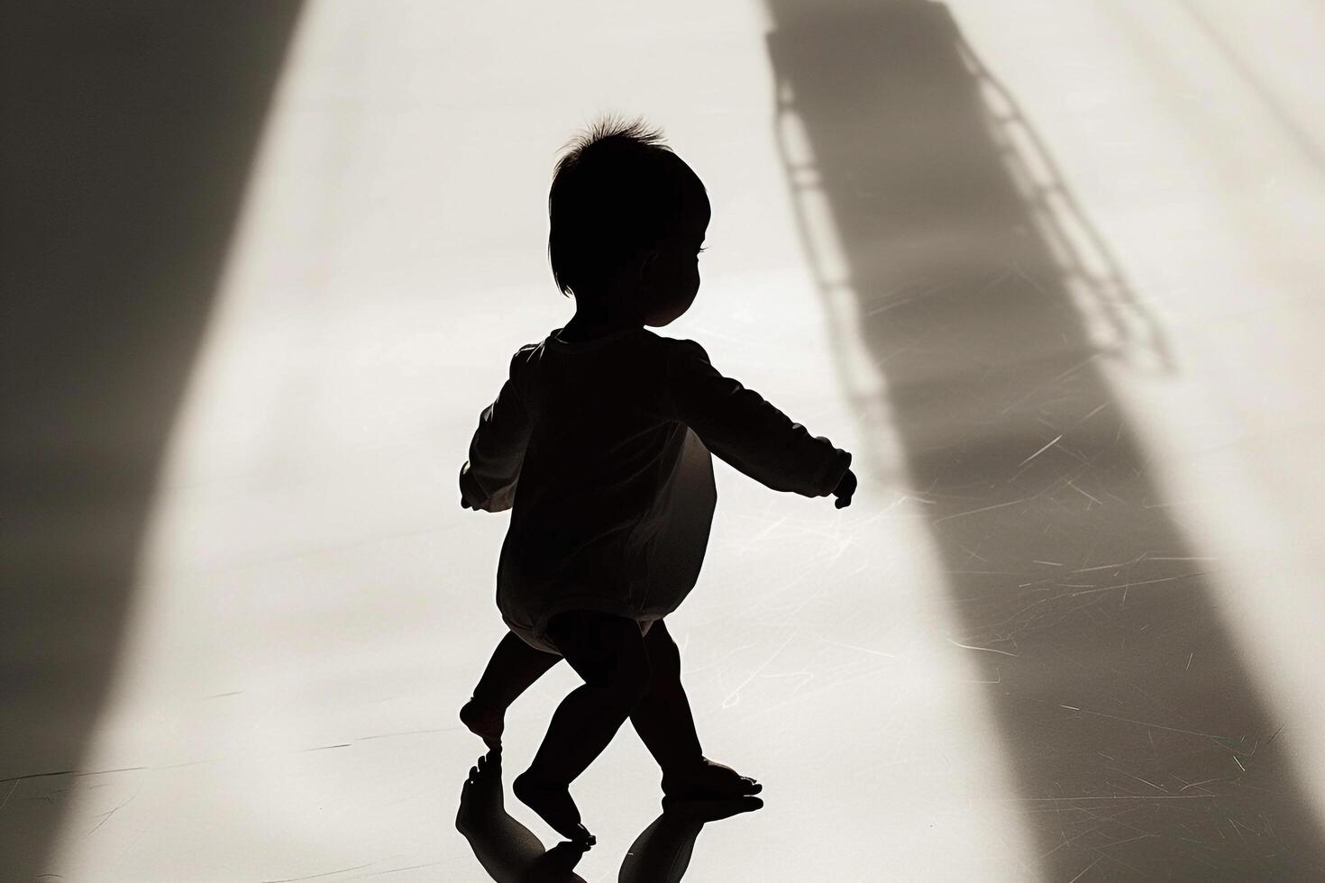 Baby Playful Shadows with  Lighting Background photo