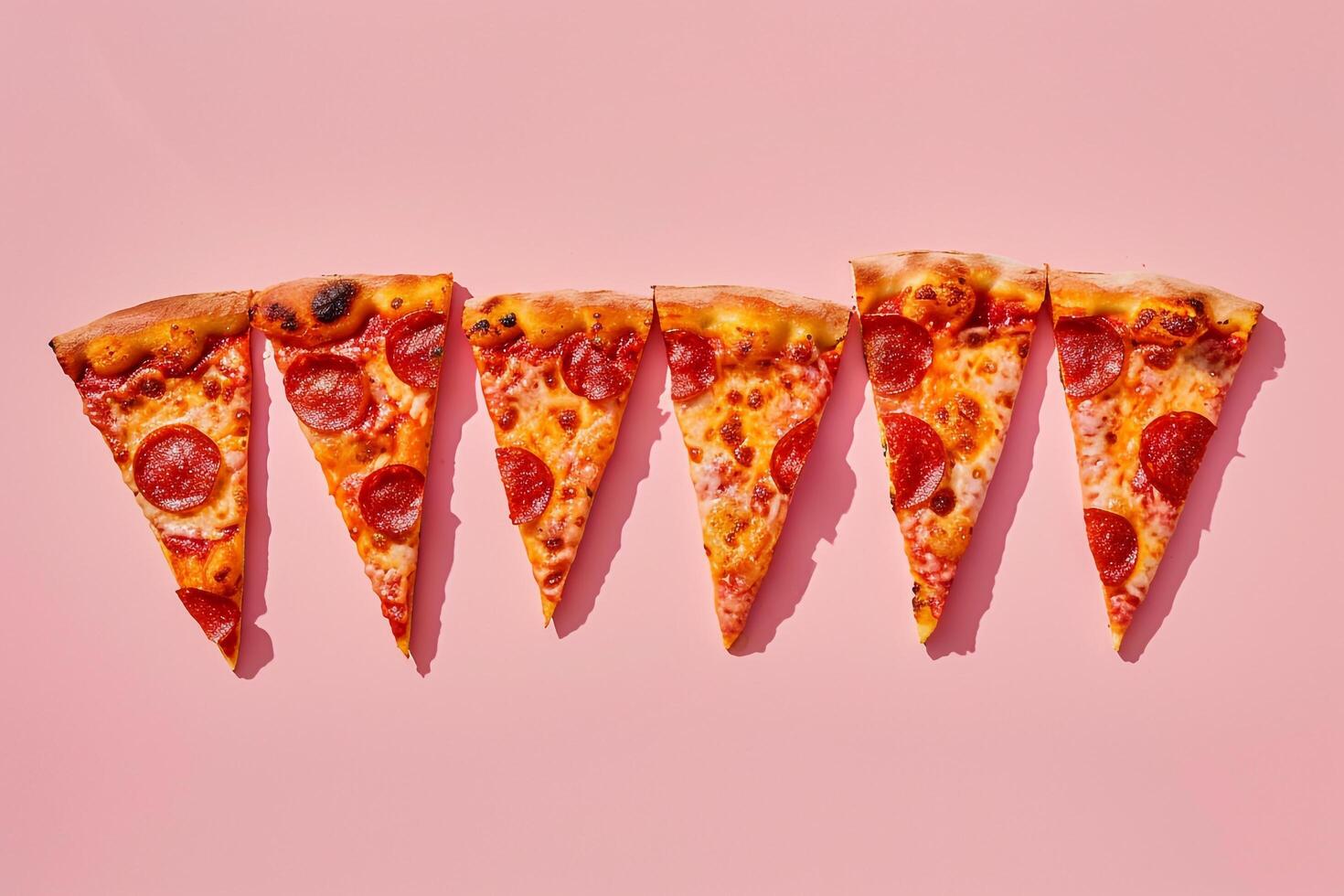 Pizza Slices Arranged Asymmetrically  for Food Presentation photo