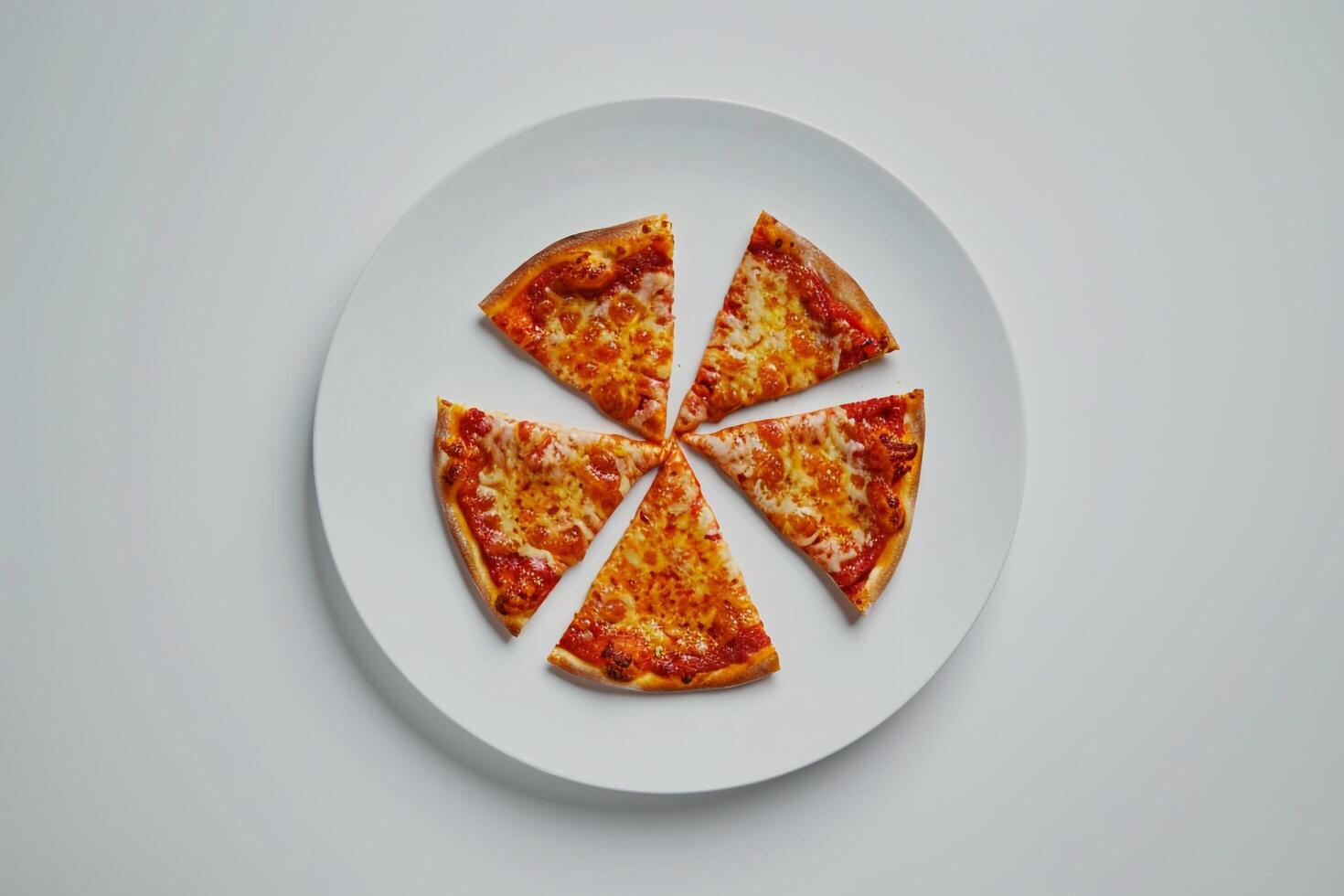 Pizza Slices Arranged Asymmetrically on Plate photo