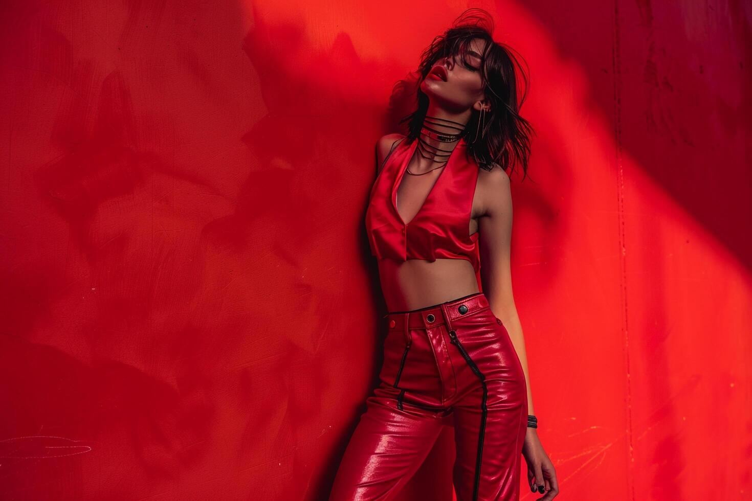 Model in B Fashion Statement with Edgy Style photo